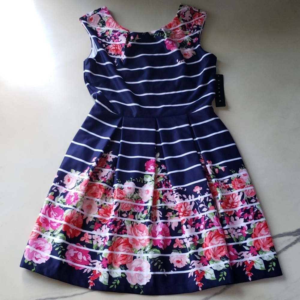 NWT Modcloth striped floral dress 12